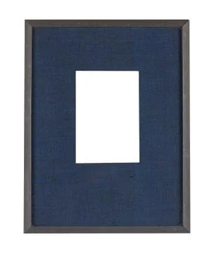 A rectangular frame with a blue passepartout for painting or picture isolated Stock Photos