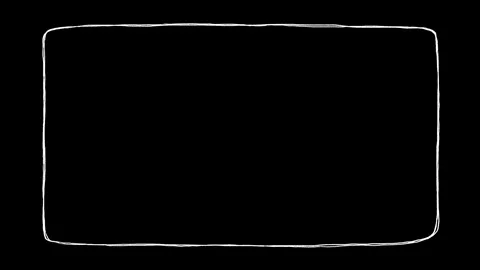 Rectangular frame, Boxes and Frames, drawn doodle frame on black background Stock Footage 307173099