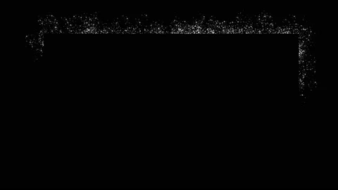 Rectangular frame is drawn with white grunge dots on a black background for y Stock Footage 141261037