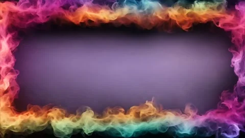 A rectangular frame formed from colorful dust and smoke moving along its ed.. 動画素材 273954571