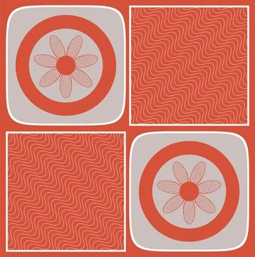 Rectangular frame with geometric shapes in the form of rectangles with wavy l Stock Illustration