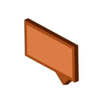 Rectangular frame isometric 3d icon isolated on a white background Stock Illustration