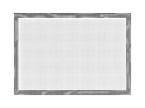 Rectangular frame made of dots pattern on white background. 库存插图