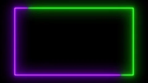 Rectangular frame made of two moving neon lights. A popular abstract background Stock Footage 323609316