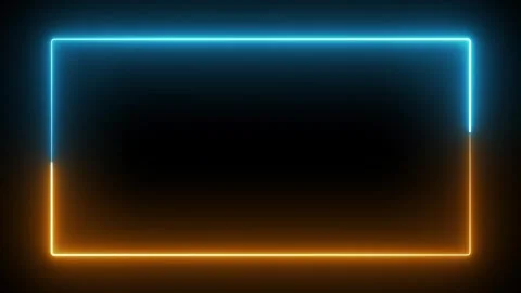A rectangular frame made of two moving neon lights. A popular abstract backgroun Vidéo 341495724