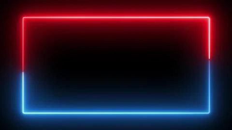 A rectangular frame made of two moving neon lights. A popular abstract backgroun 스톡 동영상 341495740