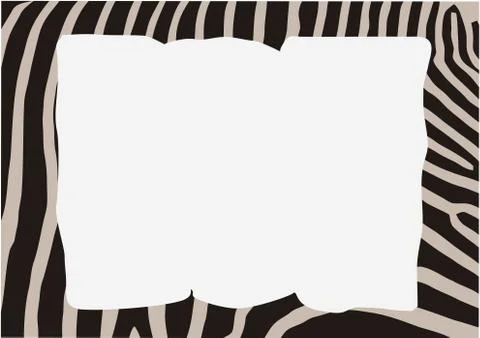 Rectangular frame of paintings with animal skin design Stock Illustration