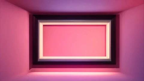 Rectangular frame with pink background in 3D composition, zoom out effect. 動画素材 273954199