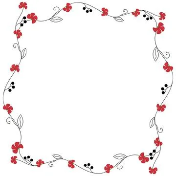A rectangular frame with seasonal decorative elements. Vector illustration. Stock Illustration