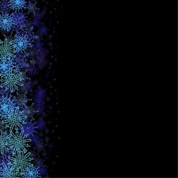 Rectangular frame with small blue snowflakes Illustrazione stock