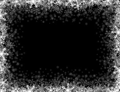 Rectangular frame with small snowflakes イラスト素材