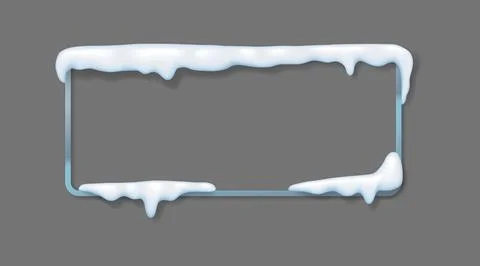 Rectangular Frame with Snow Accumulation Illustration イラスト素材