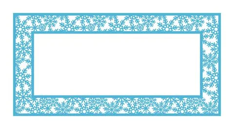Rectangular frame with snowflakes.  Stock Illustration