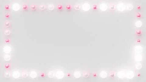 Rectangular Frame Of Spheres Loop 1 Pink x White Stock Footage 147096201