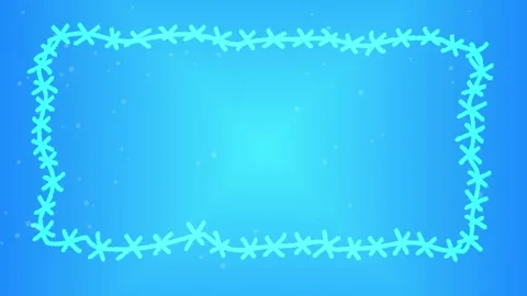Rectangular frame spiky star lines defined by stop motion, Bright blue grad.. Stock Footage 321967592