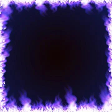 Rectangular frame surrounded with blue flame Stock Illustration