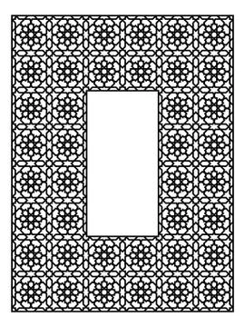 Rectangular frame with traditional Arabic ornament Stock Illustration