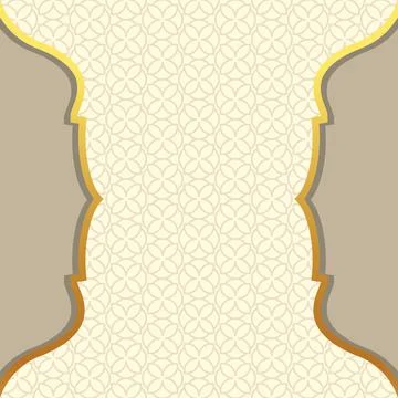 Rectangular Frame With Traditional Arabic Ornament background For Invitation  Иллюстрация