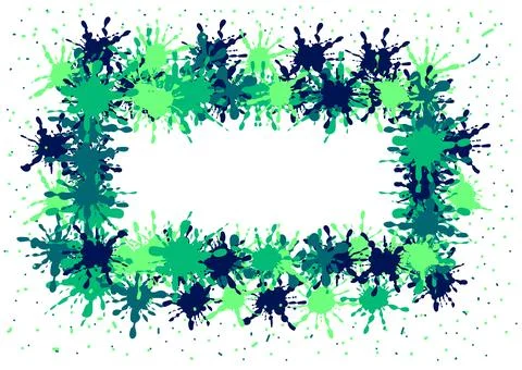 Rectangular frame of vector colorful blots Stock Illustration