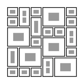 Rectangular Frames on the Wall Stock Illustration