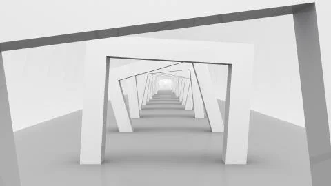 Rectangular Gates in a Large Corridor 스톡 일러스트