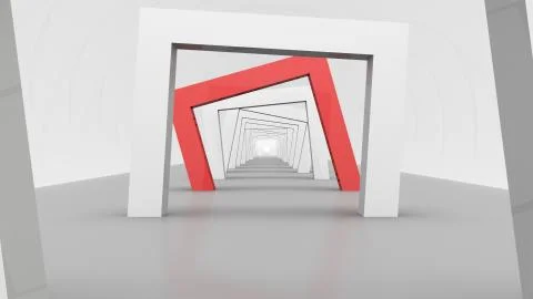 Rectangular Gates in a Large Corridor Illustrazione stock