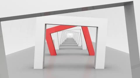 Rectangular Gates in a Large Corridor 스톡 일러스트