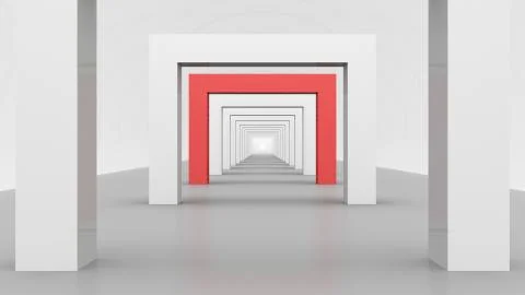 Rectangular Gates in a Large Corridor Illustrazione stock