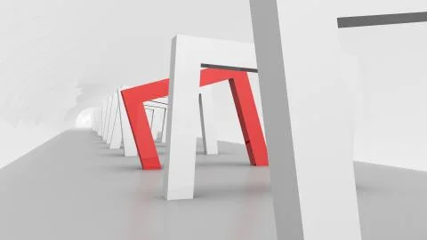 Rectangular Gates in a Large Corridor Illustrazione stock