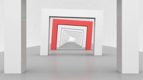 Rectangular Gates in a Large Corridor Illustrazione stock