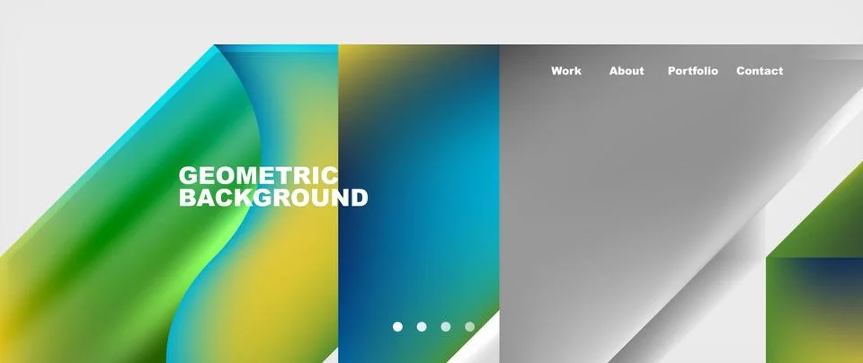 Rectangular geometric background in blue, green, and yellow gradient Stock Illustration