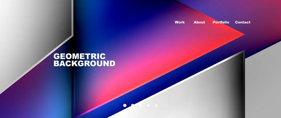 Rectangular geometric background with red, blue, and white arrows Stock Illustration