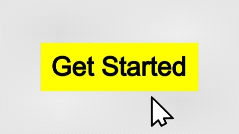 Rectangular Get Started Button Animation, Black and Yellow 스톡 동영상 220981161