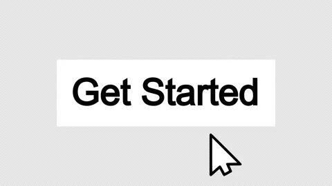 Rectangular Get Started Button Animation, Black and White 스톡 동영상 220981286