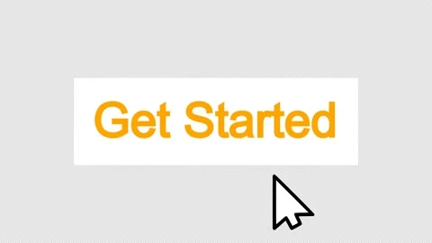 Rectangular Get Started Button Animation, Orange and White Stock Footage 220981288