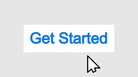 Rectangular Get Started Button Animation, Blue and White 스톡 동영상 220981289