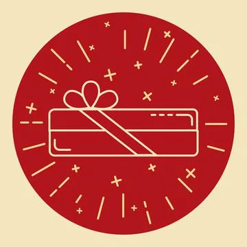 Rectangular gift box icon in thin line style Stock Illustration