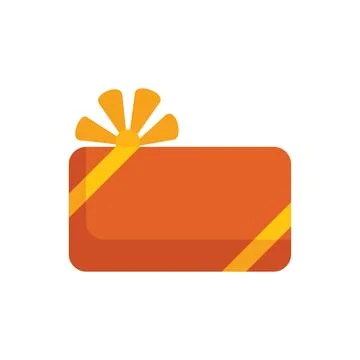 Rectangular gift box wrapped with yellow ribbon and bow on top view Stock Illustration