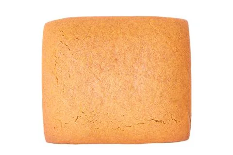 Rectangular gingerbread cookie isolated on white background. Foto stock