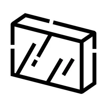 Rectangular glass block outline icon illustration Illustrazione stock