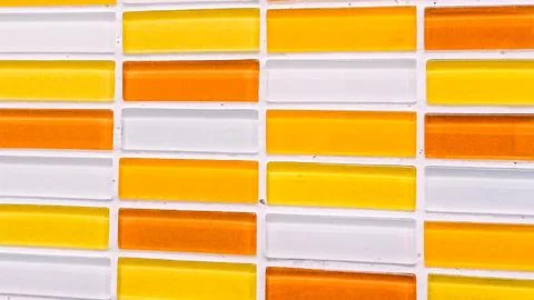 Rectangular glass mosaic tiles on the wall Stock Photos
