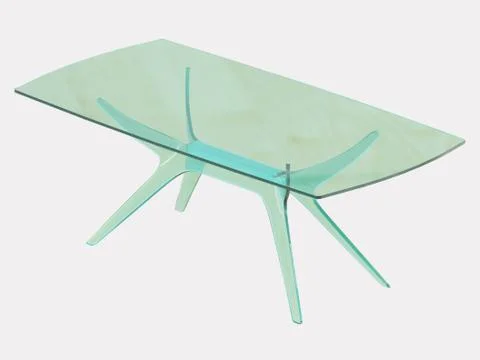 Rectangular glass table on a white background 3d rendering 스톡 일러스트