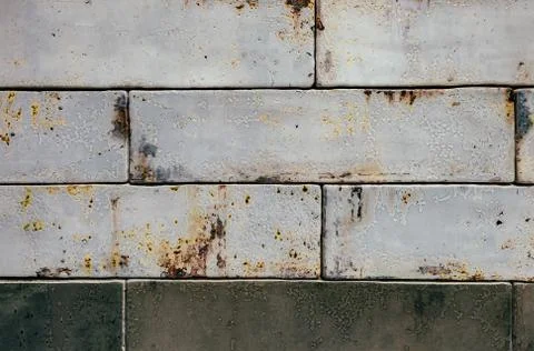 Rectangular glazed tile background with rust effect Stock Photos