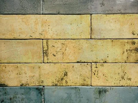 Rectangular glazed tile background with rust effect Stock Photos