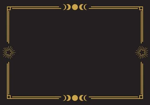 Rectangular golden boho frame Illustrazione stock