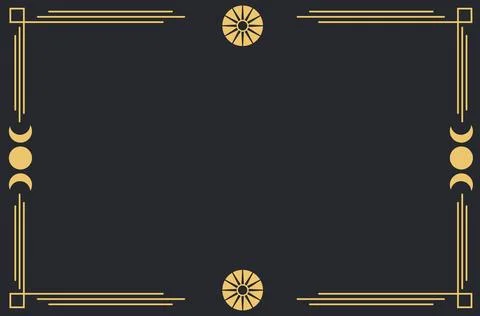 Rectangular golden boho frame Stock Illustration