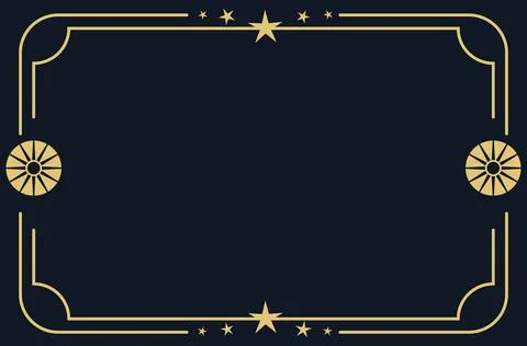 Rectangular golden boho frame Illustrazione stock