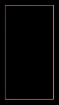 Rectangular Golden Frame Story on The Black Background Illustrazione stock