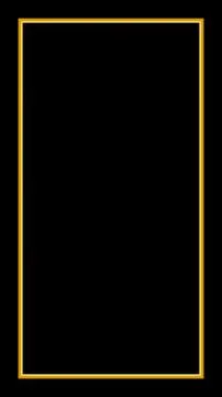 Rectangular Golden Frame Story on The Black Background Ilustração Stock