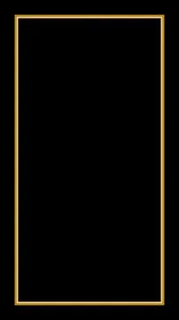 Rectangular Golden Frame Story on The Black Background Illustrazione stock